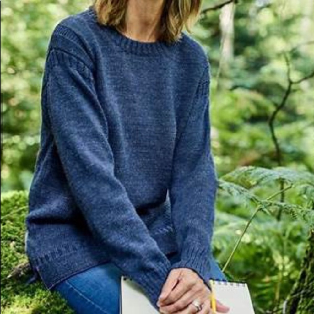 NWT Wool Overs Navy Blue Pure Wool Guernsey Jumper Sweater